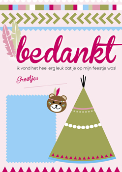 bedankkaartje woodland meisje